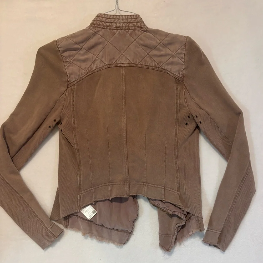 FREE PEOPLE Women’s Light Brown/mauve moto jacket